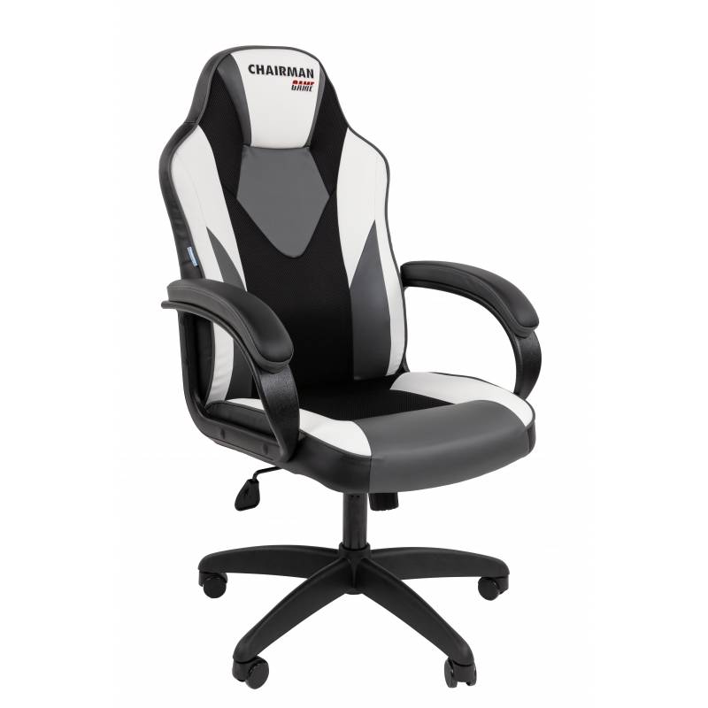 Игровое кресло Chairman Game 17 Россия экокожа черный/серый/белый главное фото