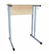 Стол-парта 1-местный регулируемый "Умник", 600х500х640-760 мм, рост 4-6, серый каркас, ЛДСП клён