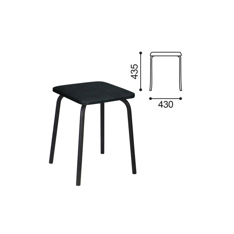 Табурет РС01-03, черный каркас, черный кожзам, РС.01/03-201-01 главное фото